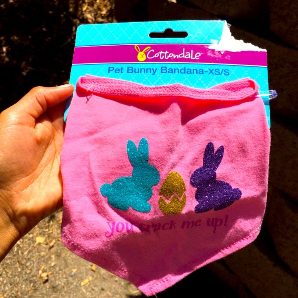 Pink bunny Bandana, pet bunny Bandana